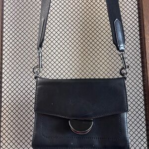 Botkier Black Leather Crossbody with Silver Accent